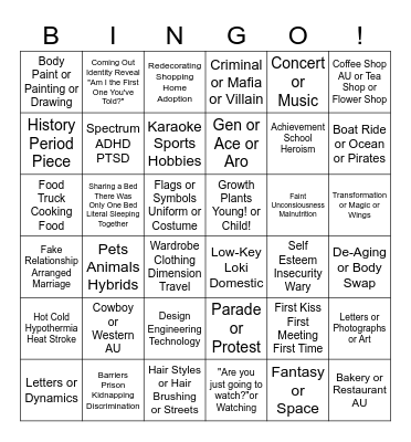 Pride Plus Bingo Card