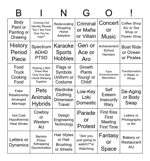 Pride Plus Bingo Card