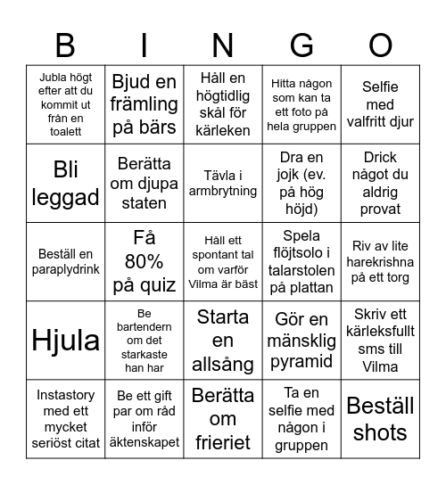 Niklas Svensexa BINGO Card