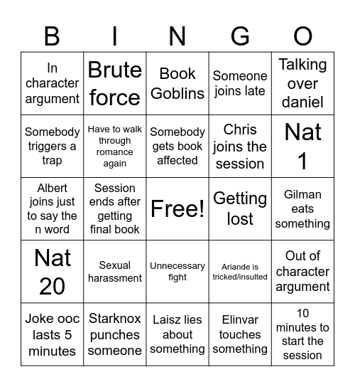 Pirates bingo Card