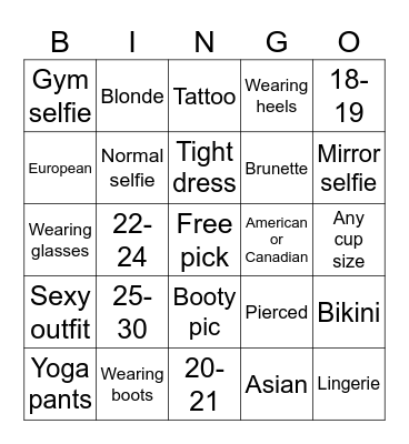 Sexy Bingo Card