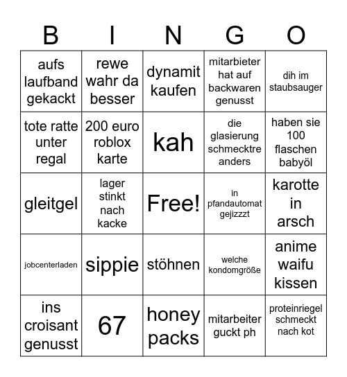 lidl Bingo Card