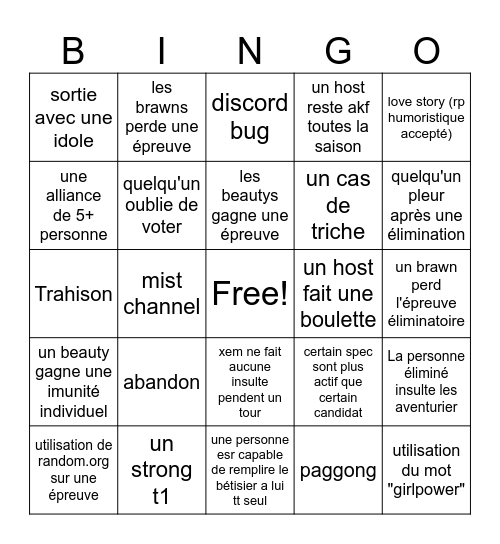 KM12 Bingo Card