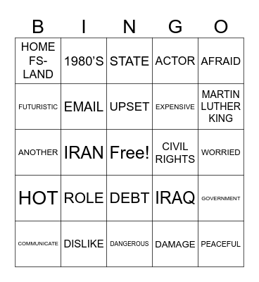 ASL Vocabulary (DM) Bingo Card