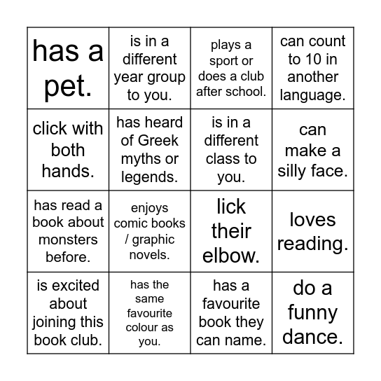 Find Someone Who .... Bingo Card