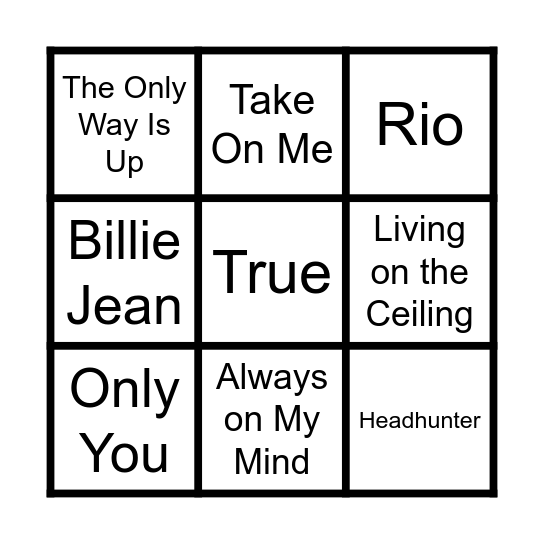 Electronic 80s Fox Bingo Card