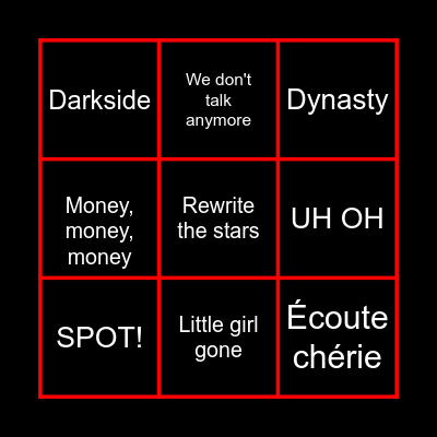 Muziekquiz Bingo Card
