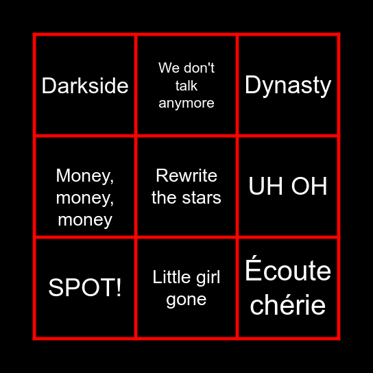 Muziekquiz Bingo Card