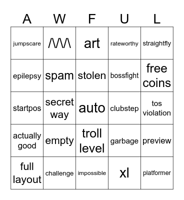 recent tab bingo Card