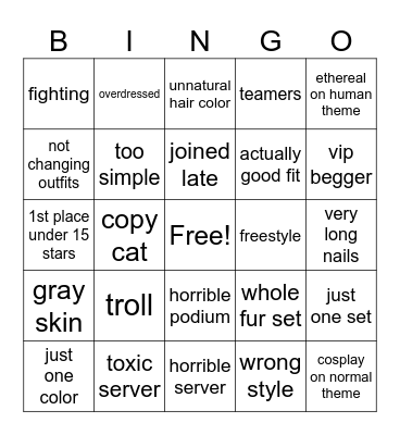 DTI Bingo Card