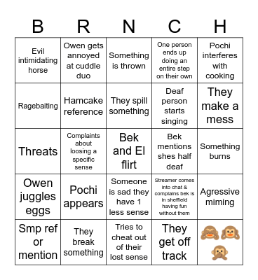 COOKING STRINGO Bingo Card