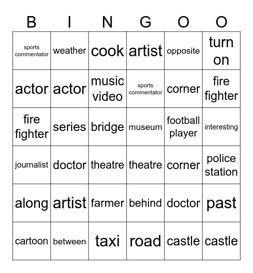 Unit 3 + Unit 4 Bingo Card