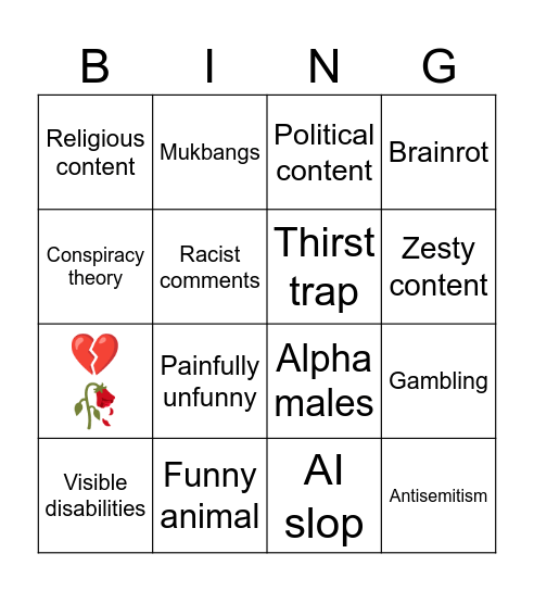 IG REELS BINGO Card