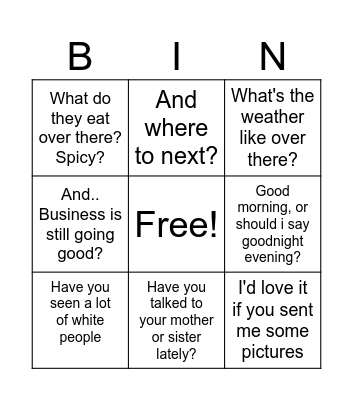 Marc Bingo Card