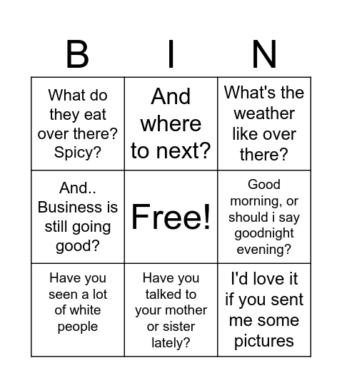 Marc Bingo Card