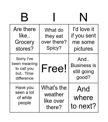 Marc Bingo Card