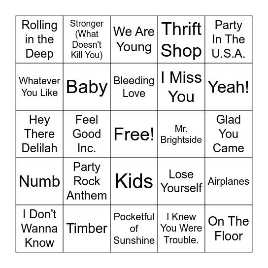 R1 - R2 | Early 2000's Bingo Card