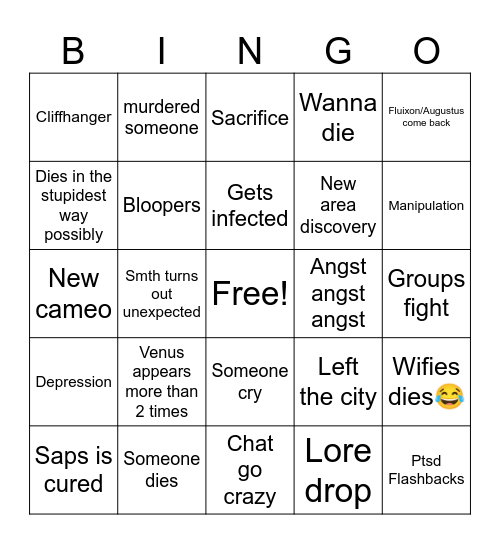 Decayed and decreit Bingo Card