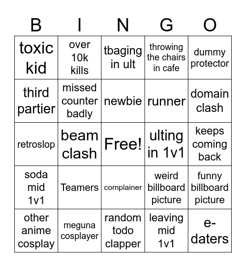 JJS BINGOOOOO Bingo Card