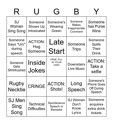 SJ Women's Rugby Awards 2025-2026 Bingo Card