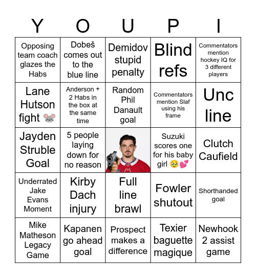 Habs Playoff Bingo Card