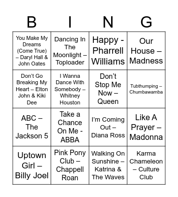 Musical Bingo! Bingo Card