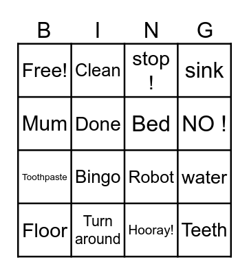 Robot Bingo Challenge! Bingo Card