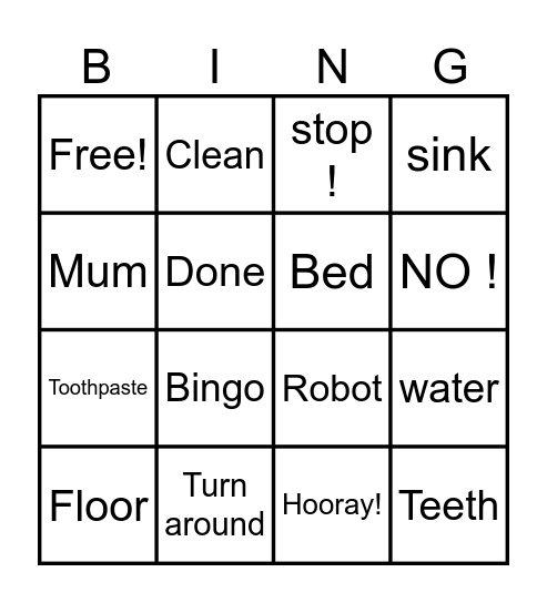Robot Bingo Challenge! Bingo Card