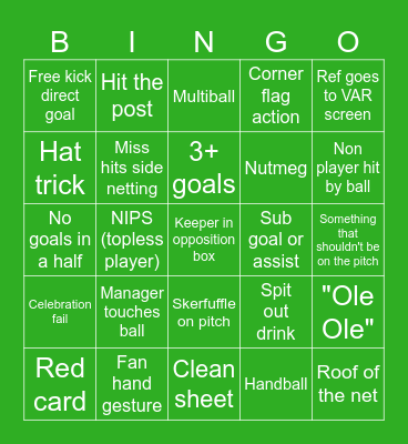 Football Bingo Card