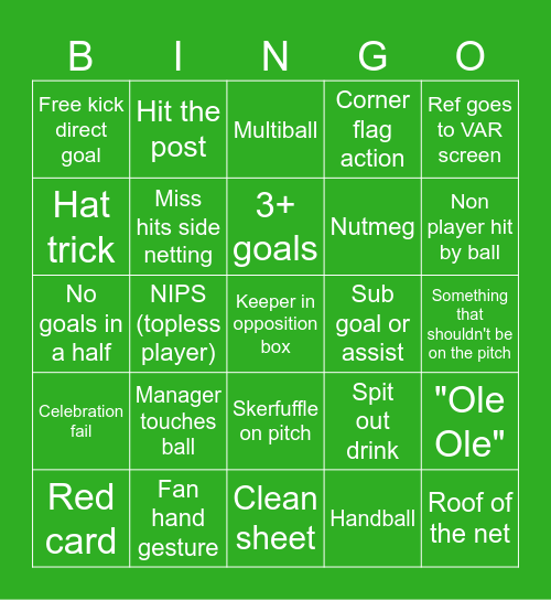 Football Bingo Card