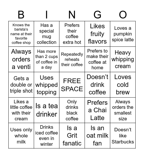 Find Someone Who… Bingo Card