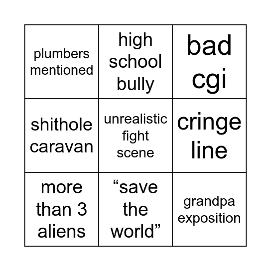 BEN 10 Bingo Card