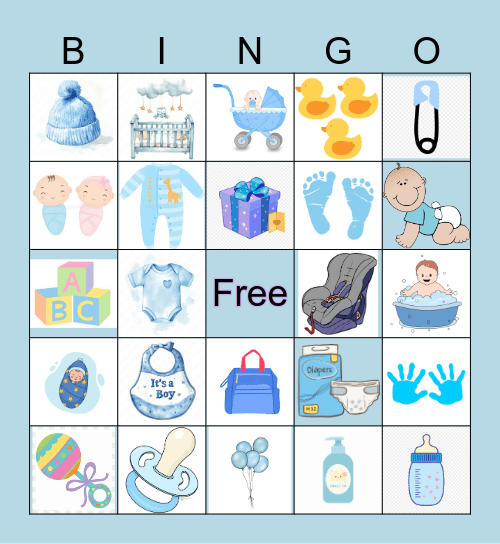 Baby Shower Picture Bingo Card