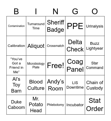 Lab Week Bingo Card