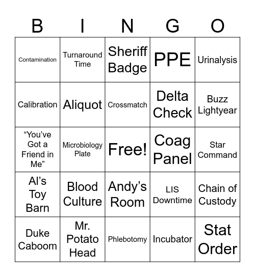 Lab Week Bingo Card