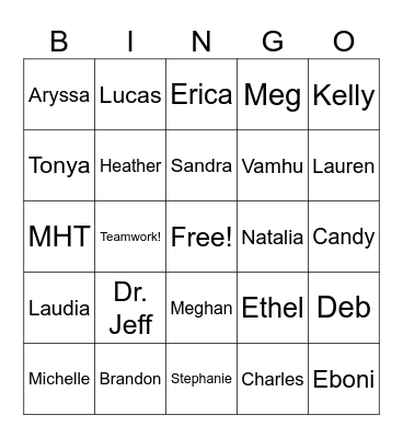 Vamhu bingo Card