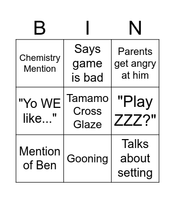 Finbarr Bingo Card