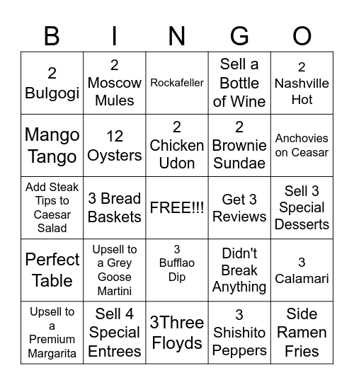 SERVER BINGO Card