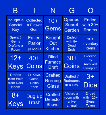 Blue Prince Bingo Card
