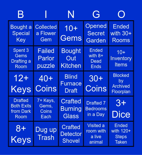 Blue Prince Bingo Card