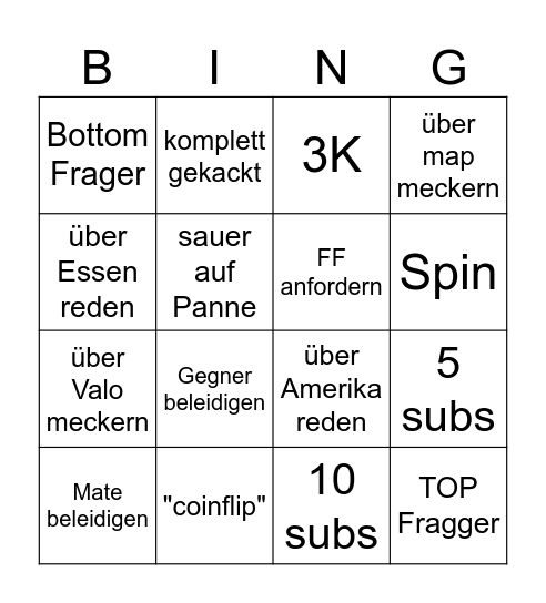 Mehdi VALO Bingo Card