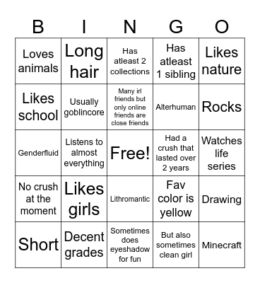 How much are you like me Bingo Card