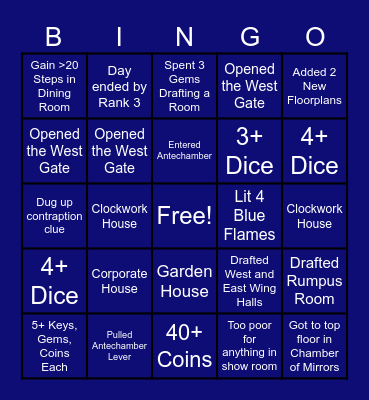 Blue Prince Bingo Card