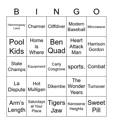 Carly Cosgrove 4/11/26 Bingo Card