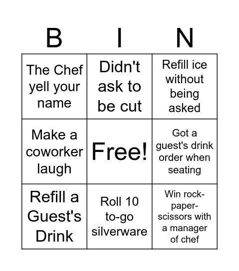HDC Swampers Bingo Card