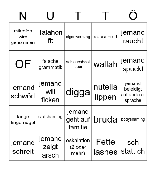 frankfurt tinder Bingo Card