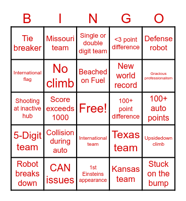 Einsteins Bingo Card
