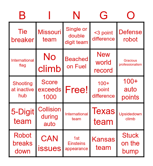 Einsteins Bingo Card