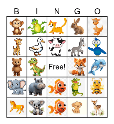 Animal BINGO Card