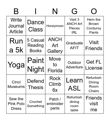 Eva Resolution Bingo Card